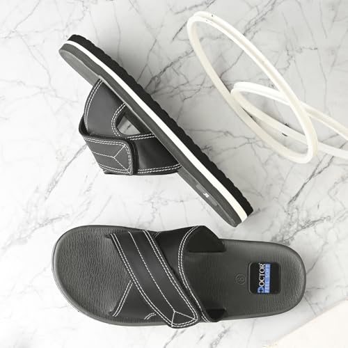 Image of Men's Comfort Slippers with Cross Strap Design | Cushioned Footbed & Shock Absorbing Sole | Lightweight Everyday Wear Slippers for Home, Office & Casual Use
