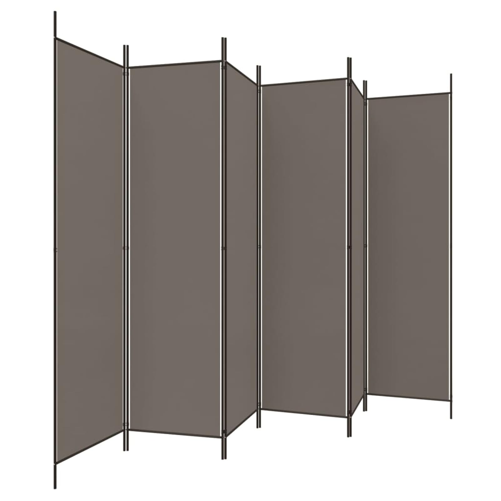 Gecheer Separatore Ambiente, 6 Pannelli in Tessuto Antracite 300x220 cm, Schermo Divisoio Pieghevole per Privacy, Parete Divisoria per Camera, Ufficio, Soggiorno