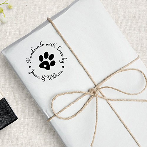 Customized 38Mm Round Puppy Dog Paw Pet Heart Shape Love Teacher Animal Cute Lovely Design Handmade With Love By Name Address Rubber Stamp Stamping School Supply Stationery Kids Housewarming Xmas Gift #TOP4