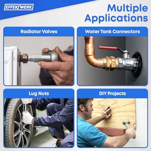 EFFEKTWERK Radiator Valve Spud Wrench, Universal Step Wrench w/ Square ...