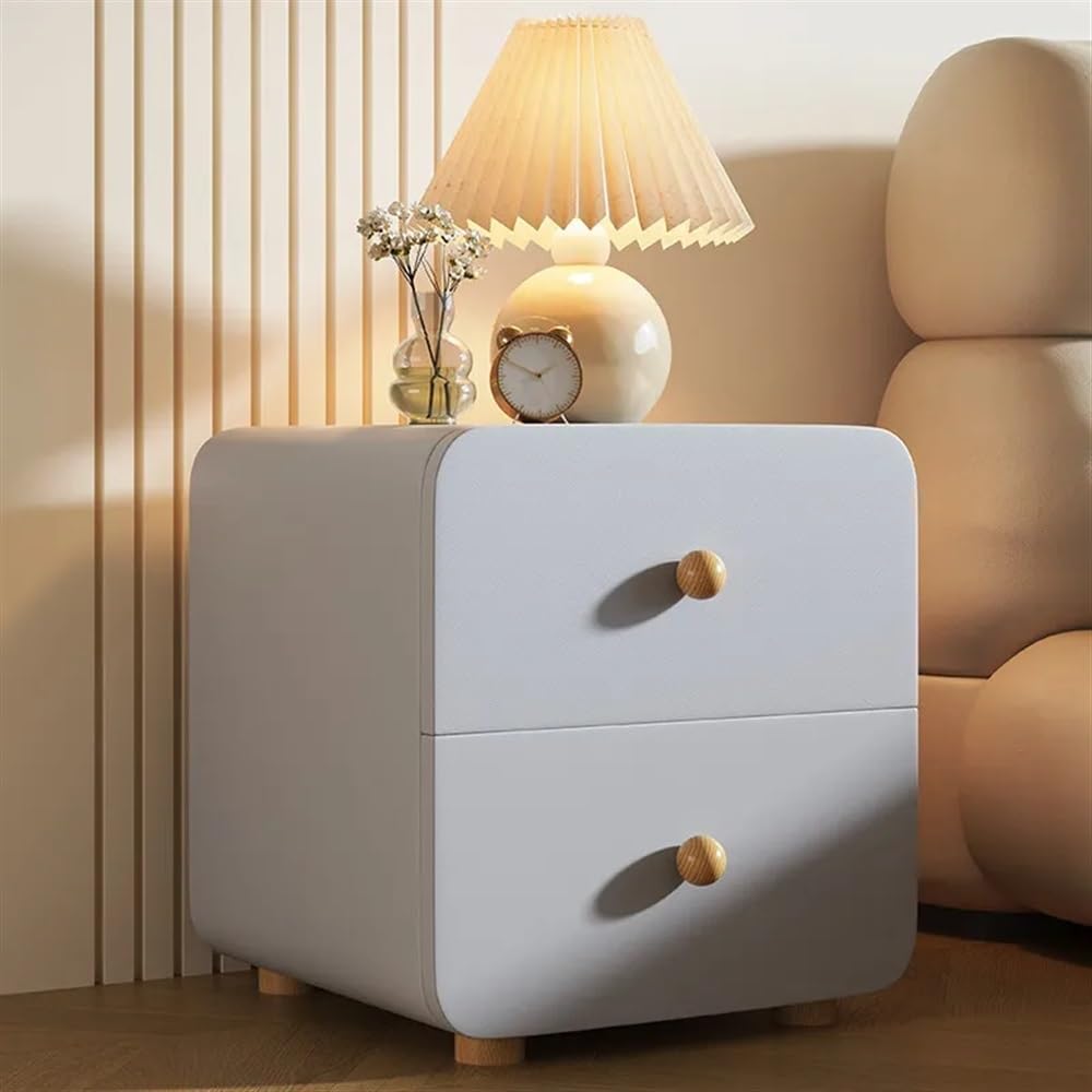 Table de chevet avec 2 tiroirs anti-bruit pour ranger les affaires de nuit sans encombrement