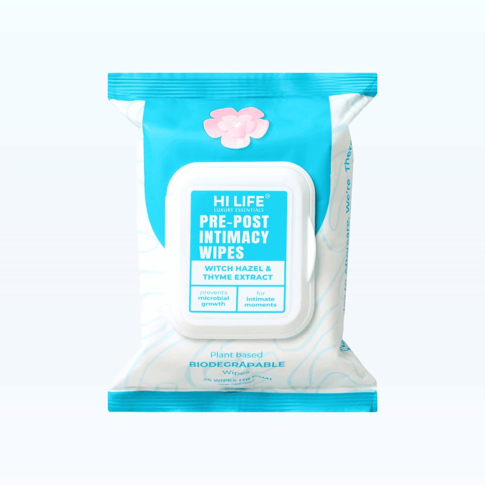 Hi Life Pre & Post Sex Wipes™️ | pH-Balanced Intimate Care for Men & Women | Zinc + Witch Hazel | Alcohol-Free Cleansing | Dermatologist & Gynecologist Tested | Freshness Before & After Intimacy - Pack of 25-image-31