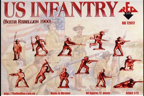 Figuras Plásticas Modelo Infantería EE.UU. Rebelión Boxer 48 Pzas miniatura 2