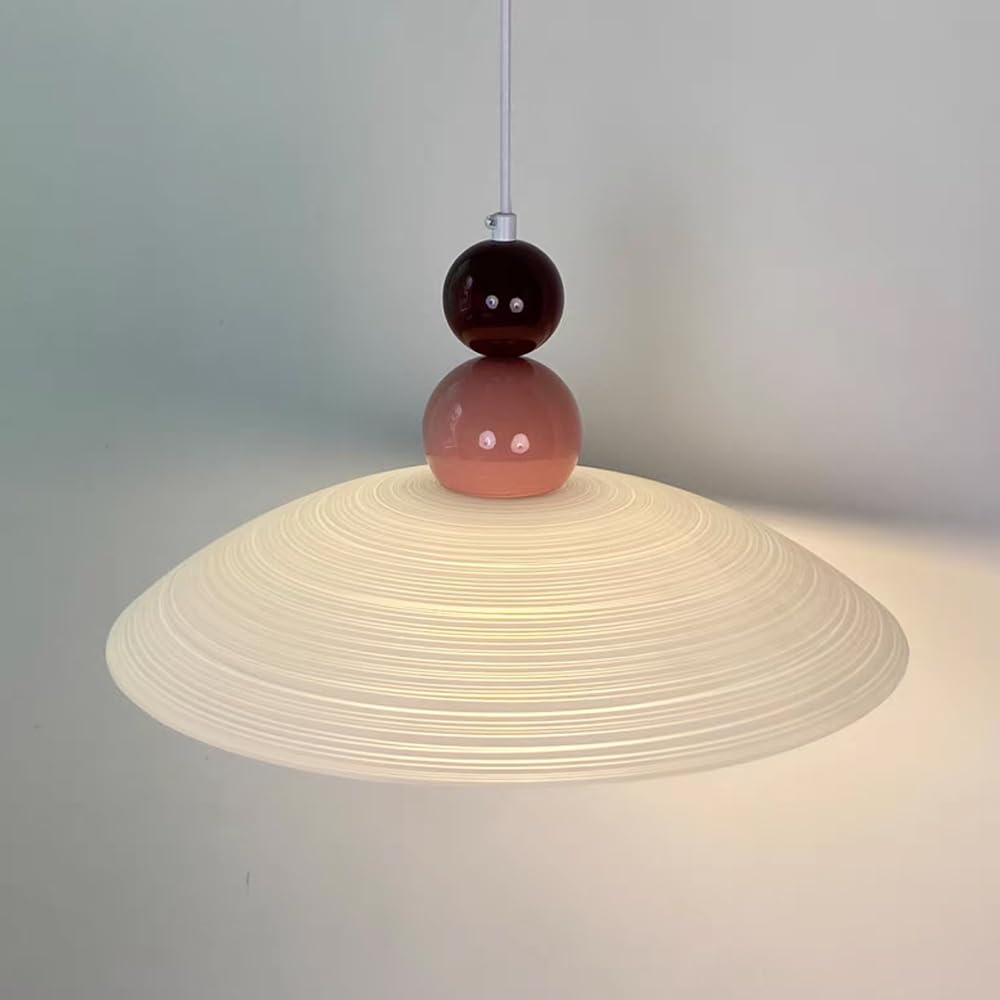 KXEcoLife Nordic Pendant Light Dome Glass Hanging Lamp Modern Ceiling Lights for Kitchen Island Bedside Dining Table