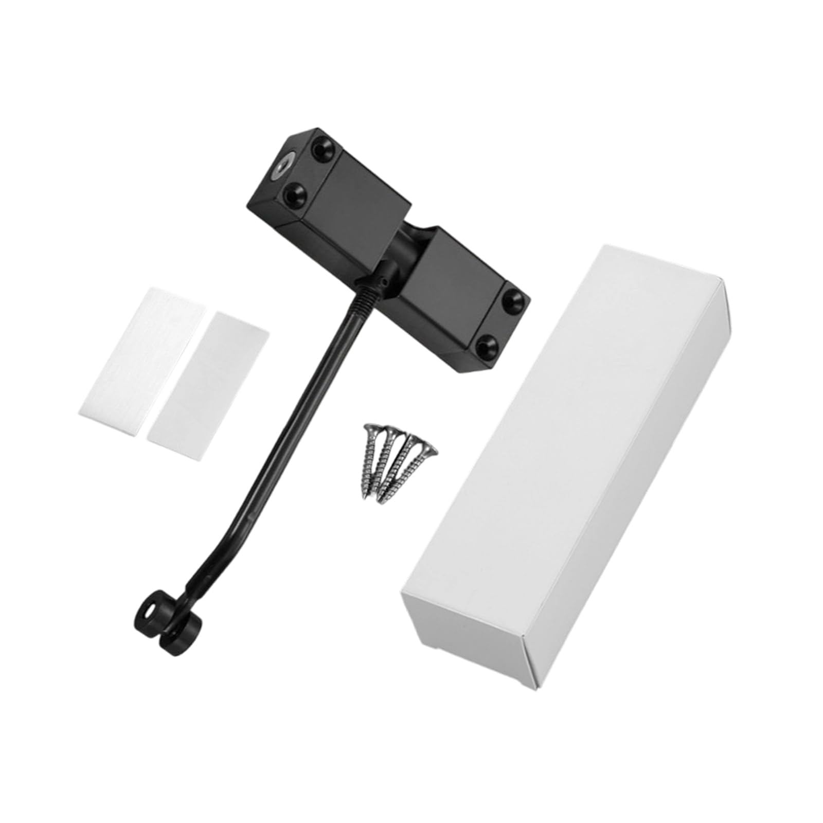 Tsophreniq Black Noises Reduction Auto Shut Door Hardware Premium Aluminum Spring Loaded Mechanism For Residential Commercial Rustproofed Door Closing