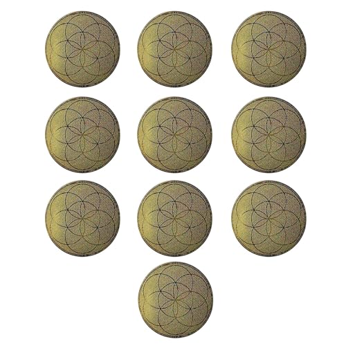 10 placas de Shungite para teléfonos celulares, tabletas, portátiles, pegatinas de piedra de Shungite para electrónica, calcomanías redondas de protección