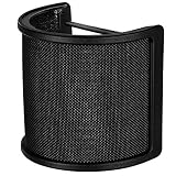Filtre Anti Pop Micro, Tuloka Filtre Antipop pour bird UM1 Microphone Écran anti-vent avec Couche de Mousse pour Studio d'Enregistrement Micros, Noir