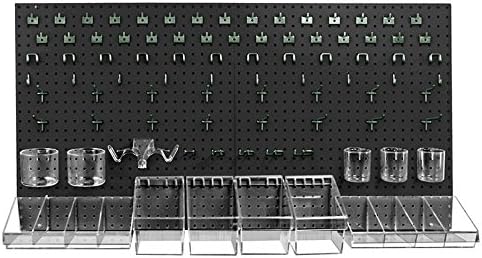 125 Piece Pegboard Organizer Kit in Black Including Display Panels