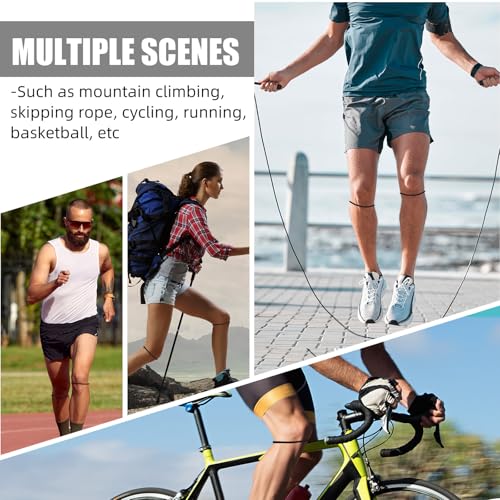 Image of Foilswirl Silicone Patella Knee Band for Basketball Patella Tendon Support Knee Pain Running Tendon Brace Support Strap(4,Black,L)