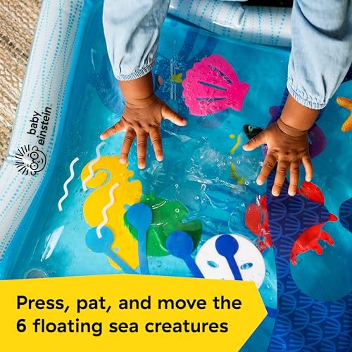 Image of Baby Einstein Octopus Water Play Mat - Safety Fill Line, Tummy Time Activity & Sensory Toy for Babies Newborn and up, Blue