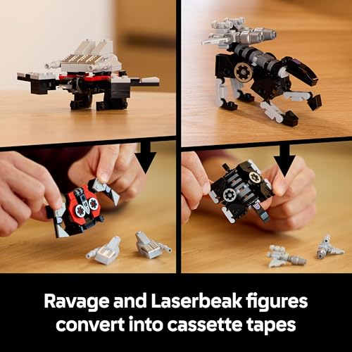 LEGO Icons Transformers : Soundwave - Set de Construction pour Adulte - Maquette & Décoration - Figurines Convertibles Dont Ravage & Laserbeak - Brique Sonore - Cadeau Collector pour Fan 10358