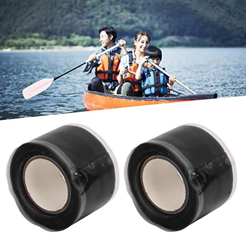 Image of Grip Silicone Self Adhesive Tape Fix Adhesive Tape Self Fusing Silicone Tape Double Sided Sealing Tape 2pcs Silicone Grip Tapes Self Fusing Flexible Tape Portable Double (Black)