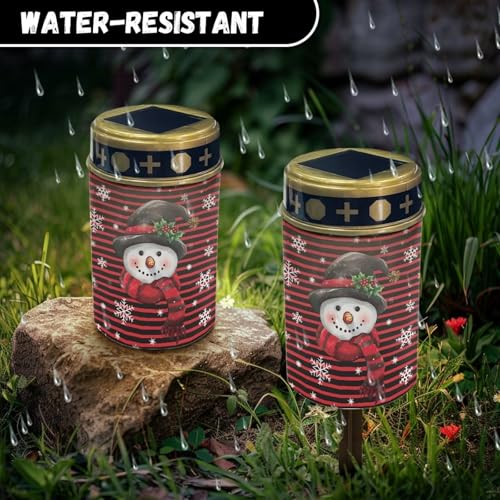 Image of Christmas Light for Prayer Cemetery Solar Lights for Grave Cemetery Cute Snowman Solar Power Light Eternal Lights 2 Pcs Christmas Decorations