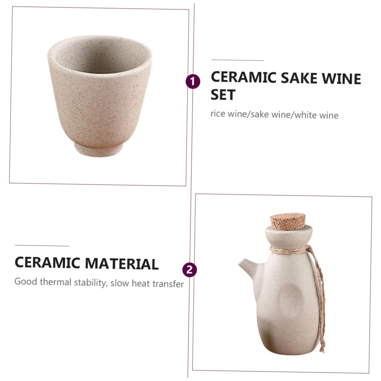 Zerodeko 1 Juego De Sake Taza De Vino Jarra De Sake Botella para Servir Sake Tazas De Porcelana Sake Botella De Bebida Caliente Saki Botella De Sake Japonés Hervidor De Agua Cerámica Saki