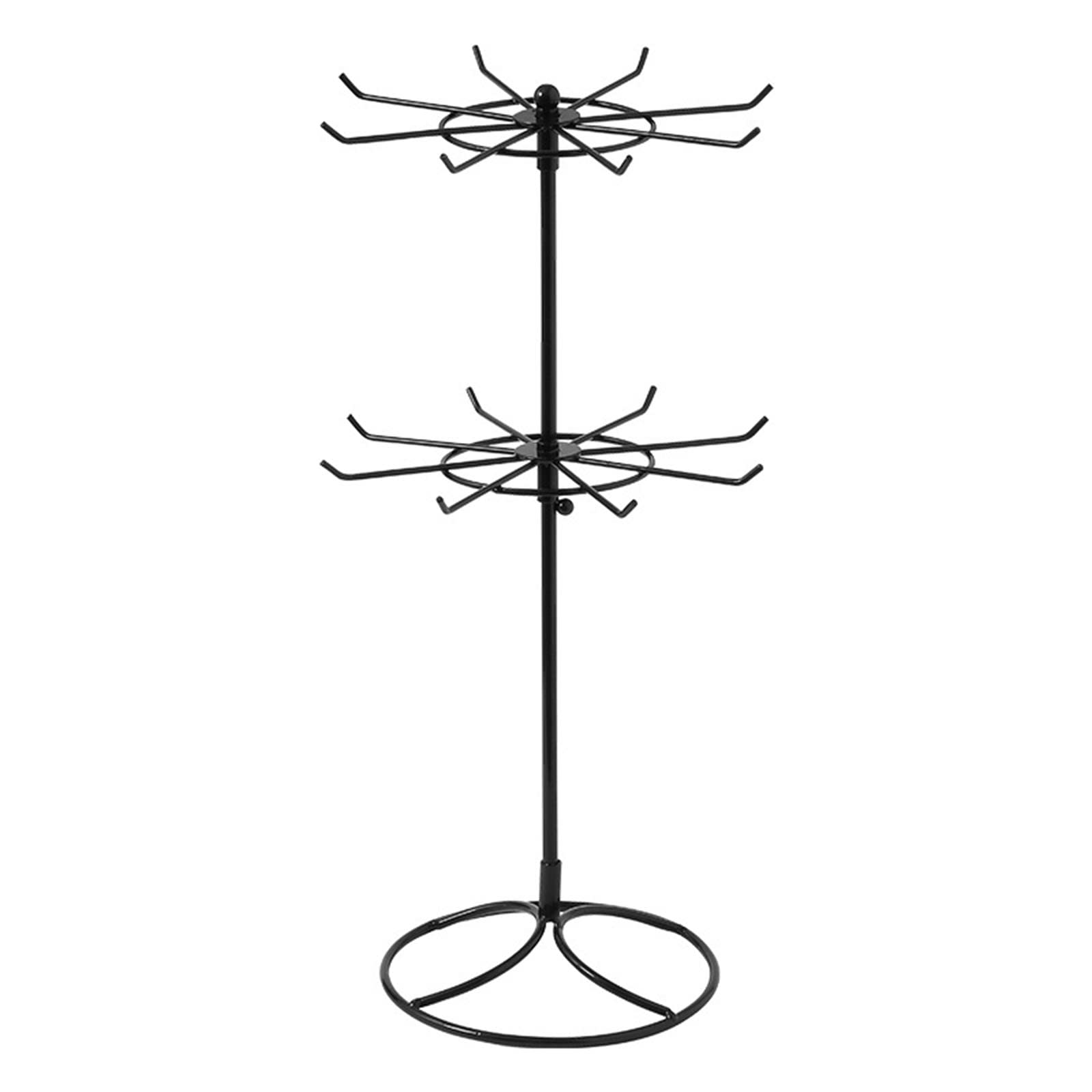 antianzhizhuang Rotating Iron 2-Tier Revolving Stand Rack Jewelry Display Hanger Counter Top Spinner Rack For Retail Bracelet Organizer Jewelry Display Stand