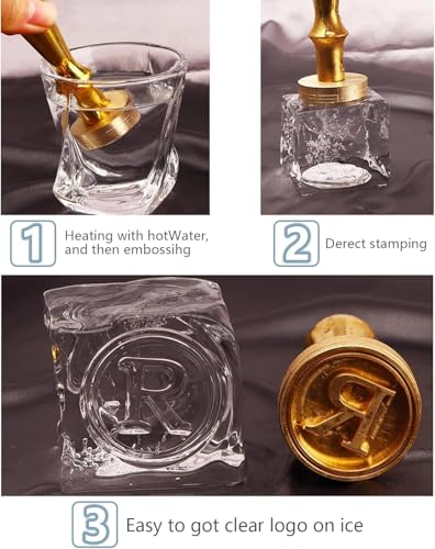 Sello personalizado para cubos de hielo con mango metálico miniatura 6