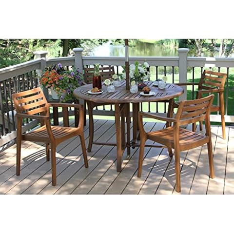 Outdoor Interiors Brazil Eucalyptus Stack Dining Set (5 Piece) Cover