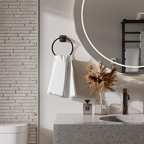 Wzrua Hand Towel Holder For Bathroom Kitchen Matte Black Towel Ring Towel Hanger Stainless Steel And Zinc Alloy Wall Mount #TOP2