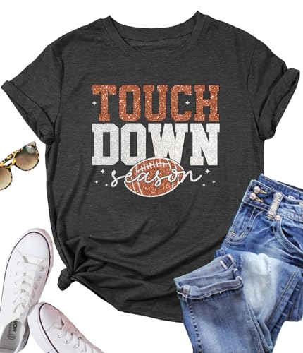 Glitter Football Graphic T-Shirt for Women
