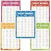 Sight Words and Word Families Posters for Toddler Kids Educational Charts Classroom Posters and Decorations Learning Posters Educational Posters for Preschool, Kindergarten, Nursery, Homeschool, Playroom Decor