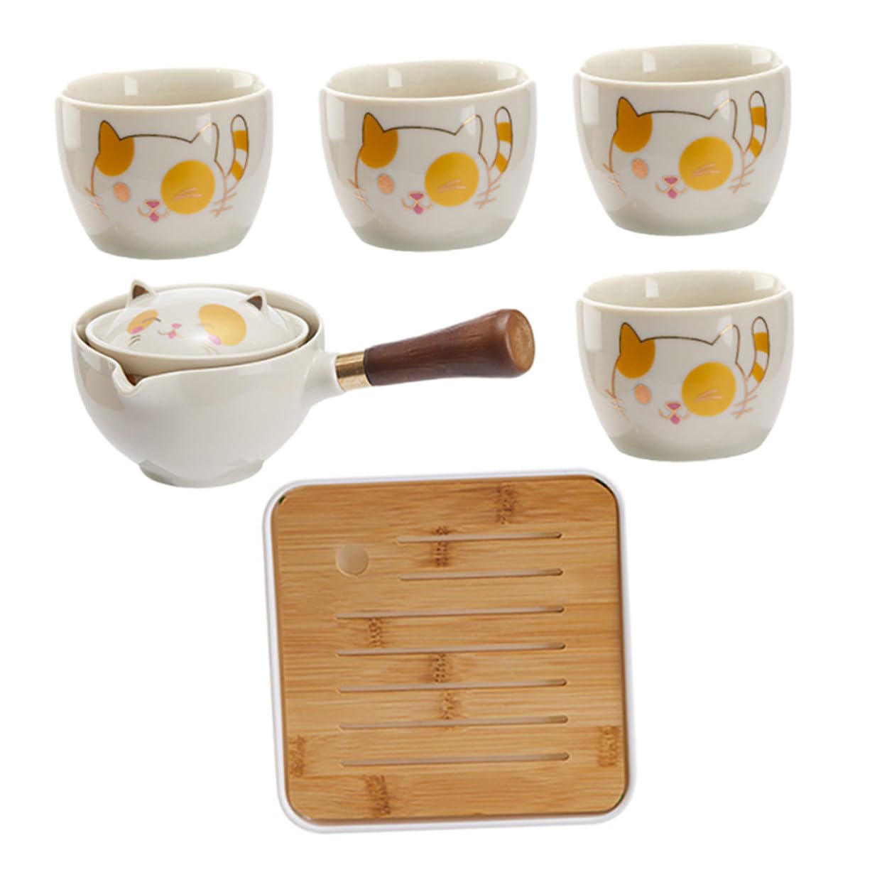 Toyvian tè Portatile in Ceramica con Teiera Girevole Kit da Viaggio per Preparazione del tè Set da Cinese per Casa e Regalo per Appassionati di