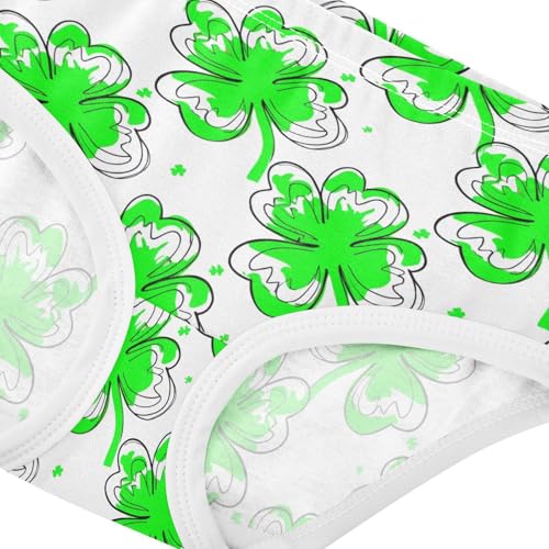 Joisal Green Leaf Clovers White Cute Panties Girl Girls Underwear Toddler Cotton Funny Briefs Undies Kids 2t4