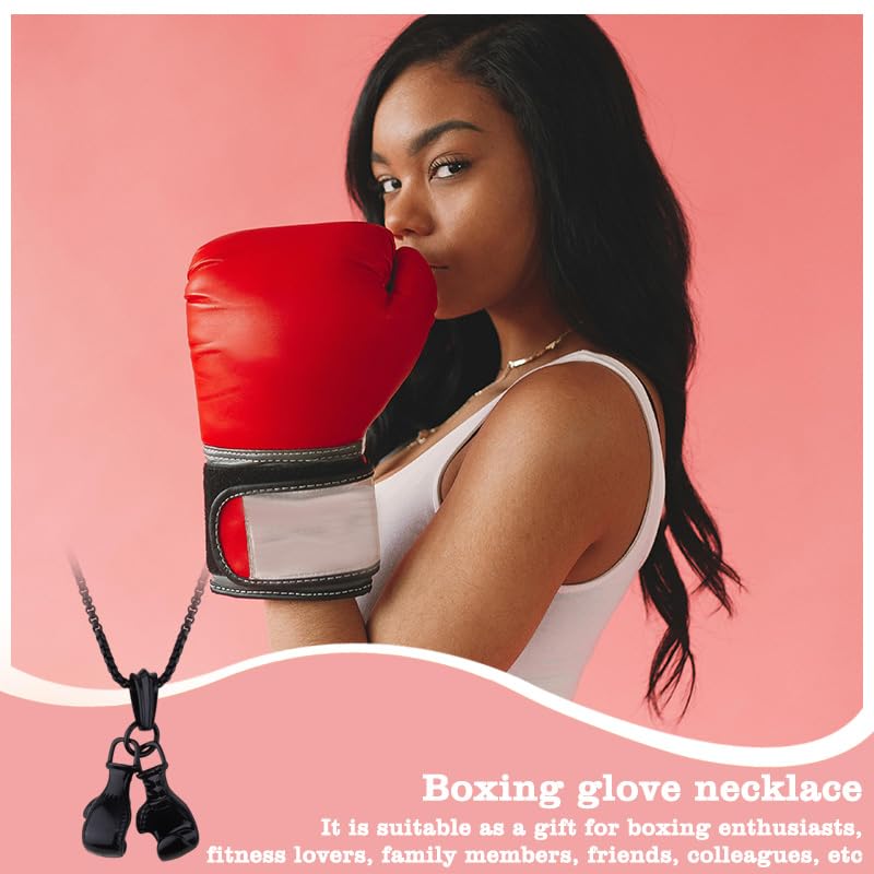 Kilener Boxing Glove Pendant Necklace Punk Chain Necklaces for Men Women Birthday Gifts for Boxers Fitness Motivation Gifts for Son Daughter Friends Boxing Gloves Necklace