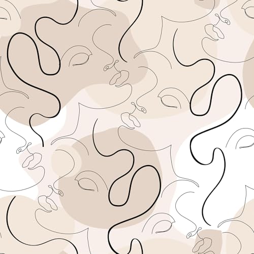 VEELIKE Papel Pintado Geometrico Bohemio Beige Abstracto Vinilo D...