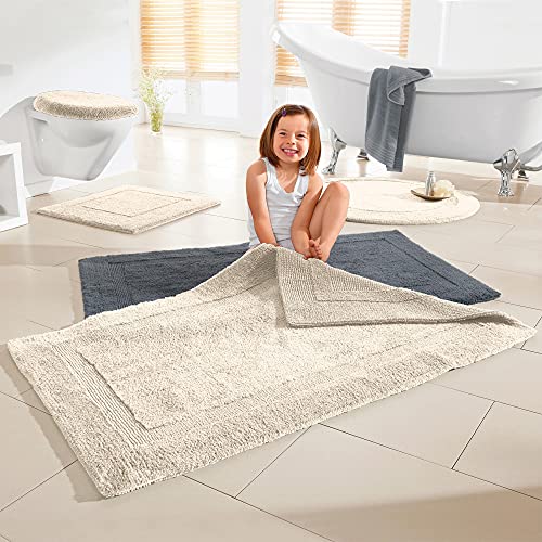 Erwin Müller Badematte, Badteppich Heraklion Natur Größe 80x150 cm - Kochfest, für Fußbodenheizung geeignet, 100… – Bild 4