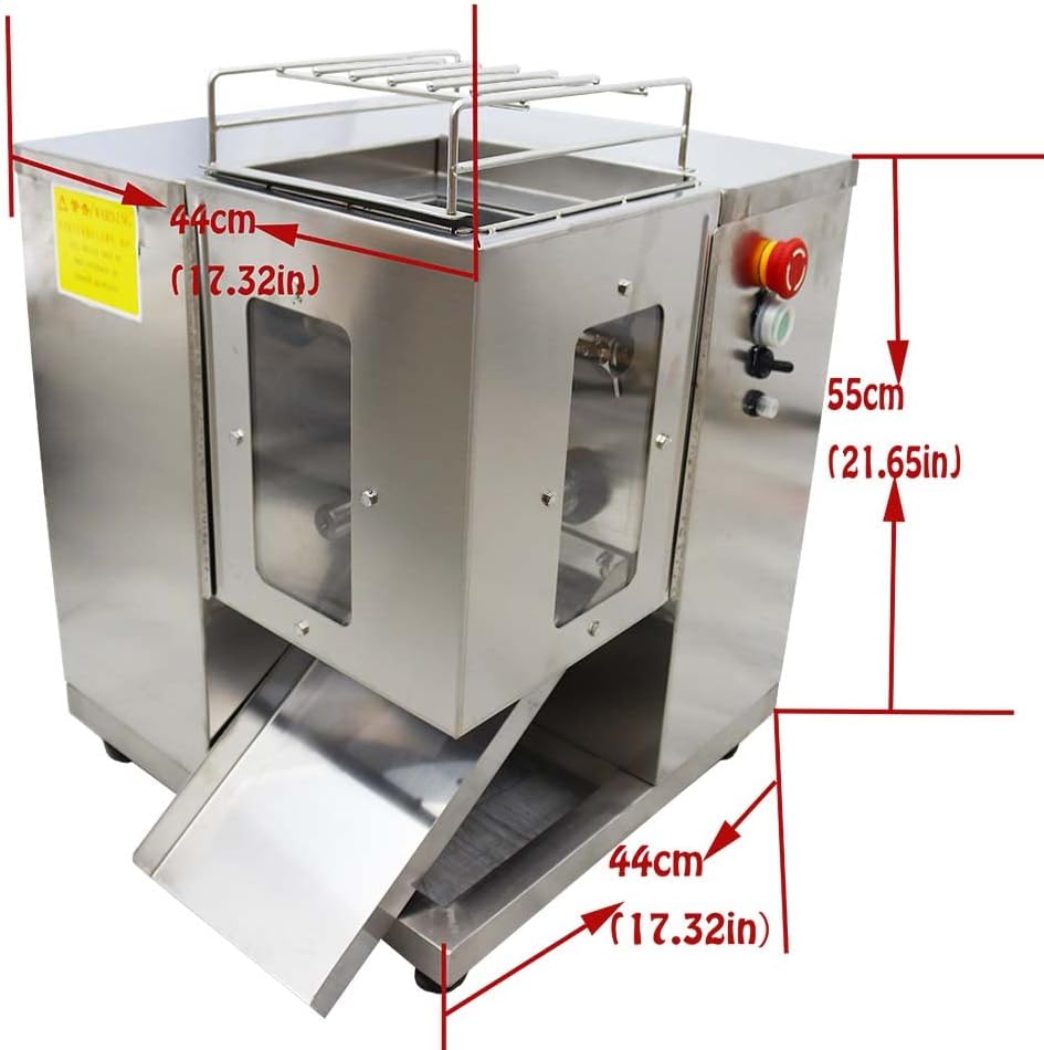 INTSUPERMAI Commercial Meat Cutter Slicer QSJ-T Meat Cutting Machine Meat Slicer Commercial Electric Shredded Meat Slicer 8mm Blade with Double Motor 110V 250kg/h
