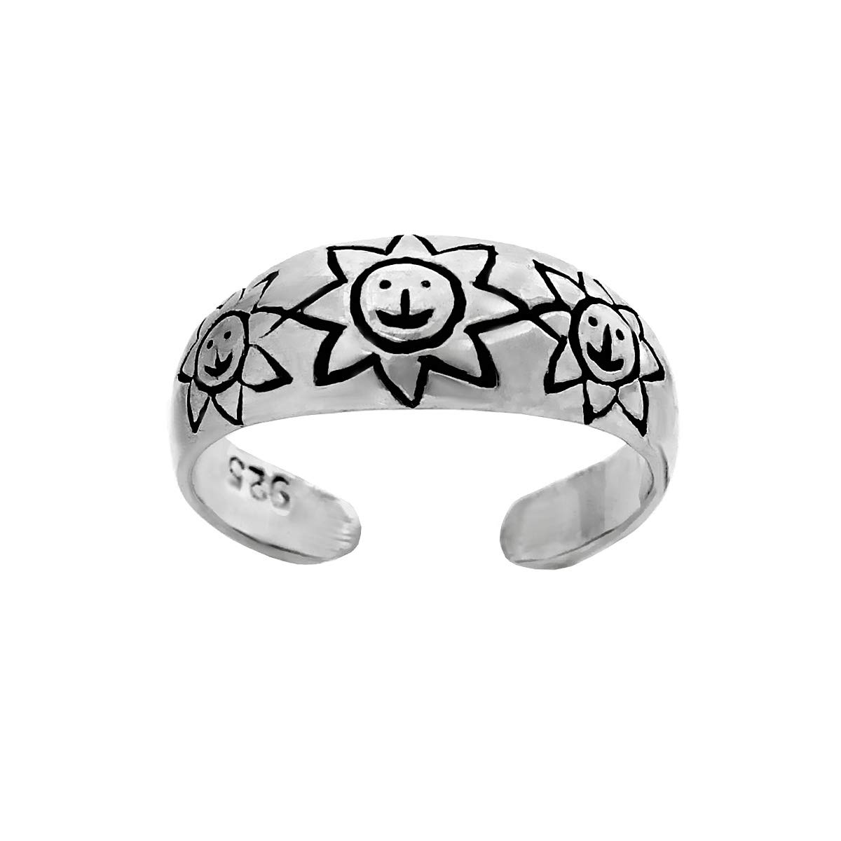NKlaus 925 Sterlingsilber Silber Keltische Celtic Gothic Zehenring Drei strahlende Sonnen 7207