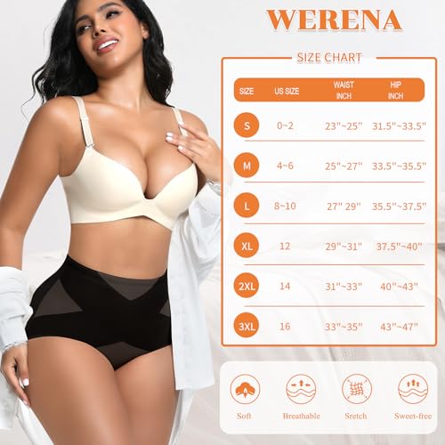 Image of Werena Tummy Control Shapewear for Women High Waisted Body Shaper Panties Seamless Shaping Underwear Panty Girdle