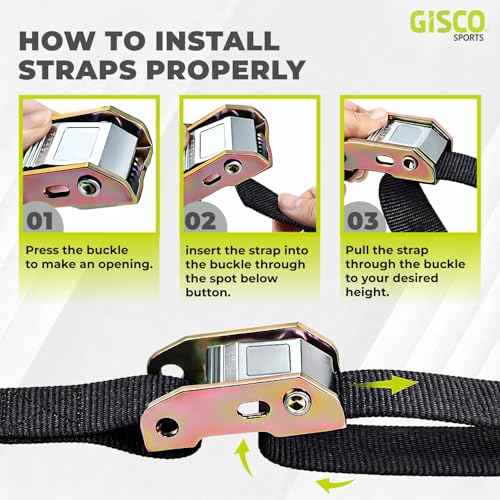 Image of GISCO Wooden Gymnastic Rings | 300 kg Load Capacity | Adjustable Straps with Metal Buckles | Calisthenics & Strength Training for Home Workout (Set of 2)