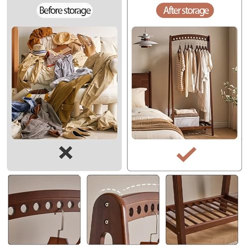 Portant à vêtements avec étagère de rangement double couche - 4