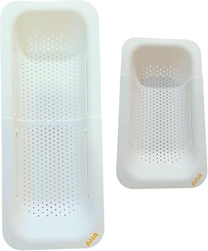 Colador para colgar sobre el fregadero, cesta extensible para lavar verduras, frutas, drenaje de pasta y drenaje de platos, ahorra espacio sobre el