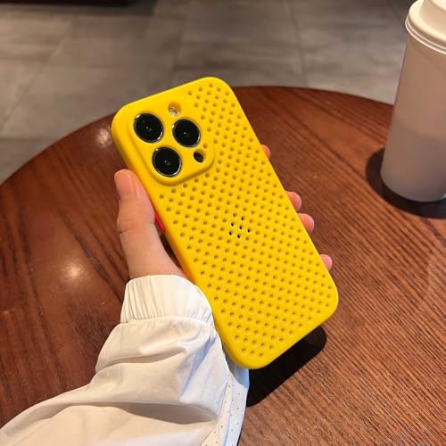 Coque silicone iPhone 12 Pro respirante et anti-surchauffe jaune