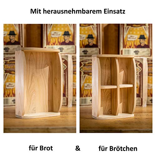 Axtschlag Brotgarschale, zum Backen von Brot und Brötchen, für Grill und Backofen, hochwertiges Kirschholz, herausnehmbarer Einsatz, 300 x 200 x 80 mm