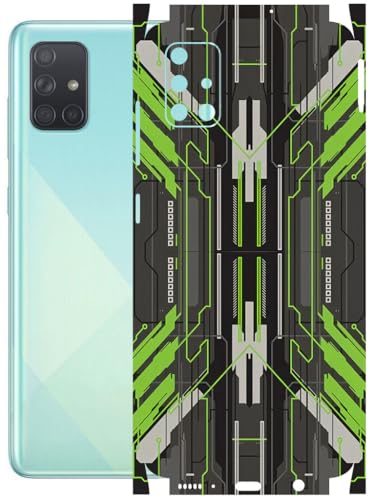 Image of AtOdds - Full Body Back Screen Guard Protector Film - Lamination Wrap Skin Sticker Compatible with Samsung Galaxy A51 | Scratchproof Matte Finish (Cyber Green)