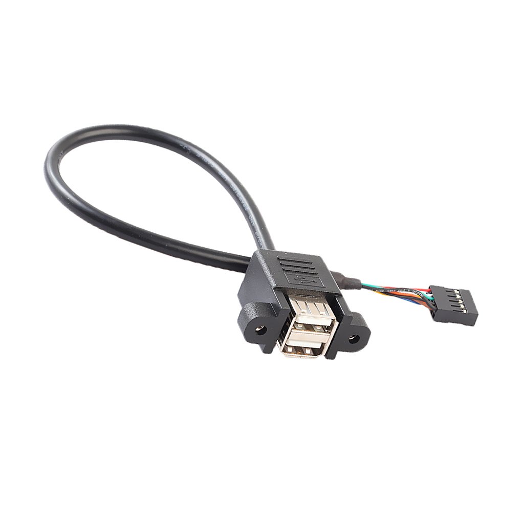 IVELECT 30cm 9 Pin Motherboard Female Header to 2 Port USB 2.0 Female Adapter Cable with Screw Panel Mount Holes (B095K81C46) Amazon Price History, Amazon Price Tracker