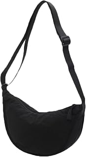 Crescent Bag for Women, Casual Cross Body Bag Crossbody Bag Women Nylon Shoulder Bag with Zipper, Dumpling Bag with Adjustable Strap Chest Bag for Daily Use