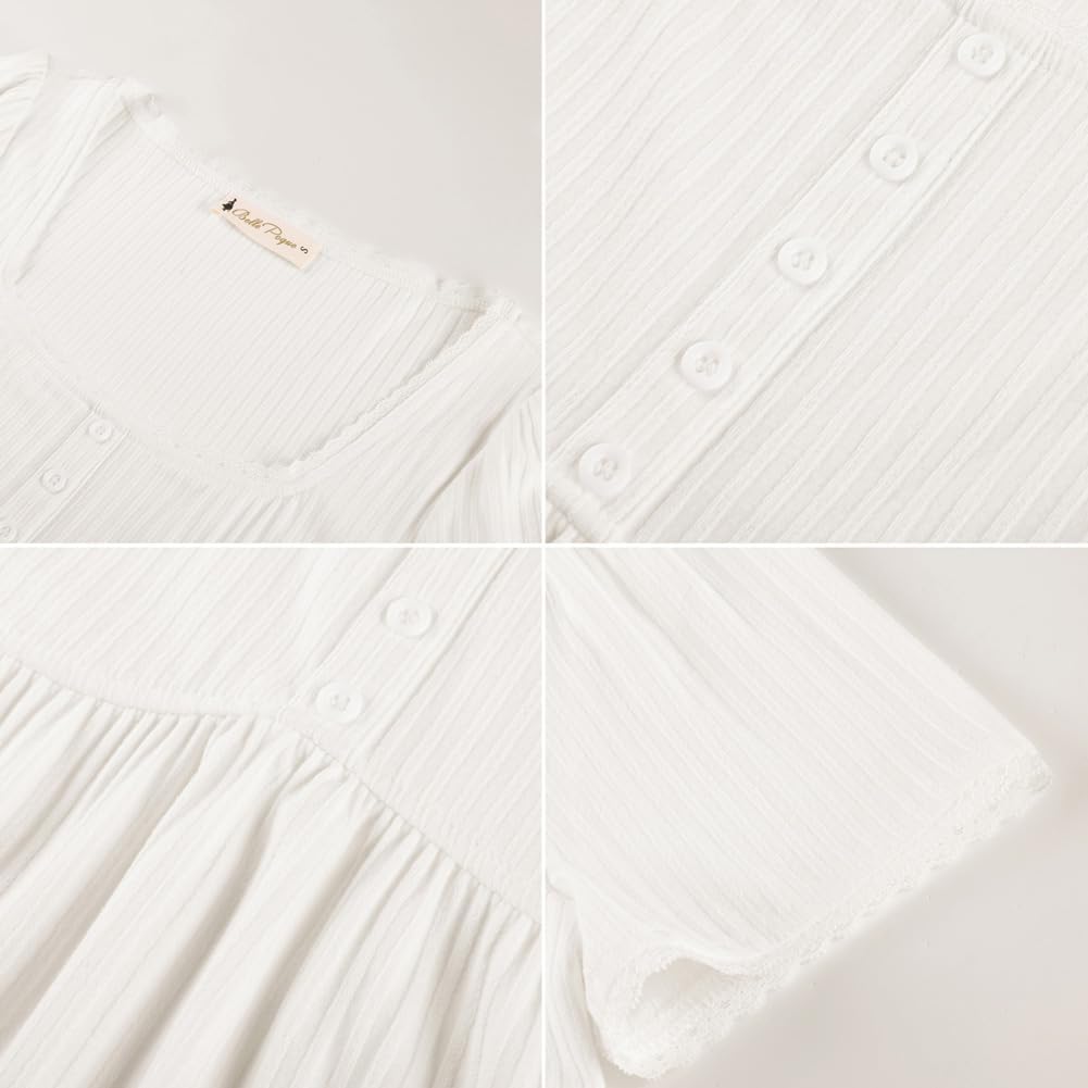 Belle Poque Women's Summer Cute Tops Short Sleeve Babydoll Peplum Top 2026 Square Neck Casual Shirts Teen Top Tee - Image 5