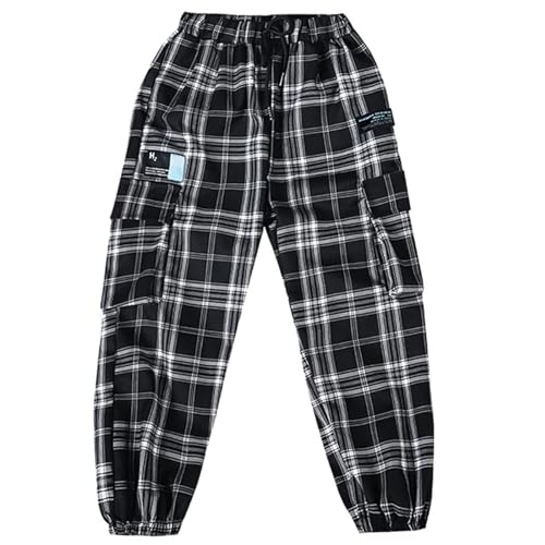 Image of Rolanko Girls Cargo Pants for Kids Loose Streetwear Hip Hop Dance Cotton Cargo Jogger Pants for Kids 4-15 Years