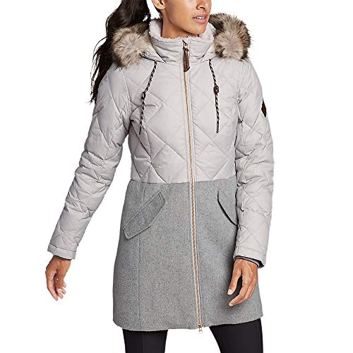 Eddie Bauer Women's Lanely Hybrid Down Parka, Lt Gray Regular M