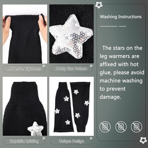 Image of Junely 2 Pairs Leg Warmers for Women Kawaii Leg Warmer Cute Legwarmers Japanese Socks Halloween Goth Emo Gyaru Accessories