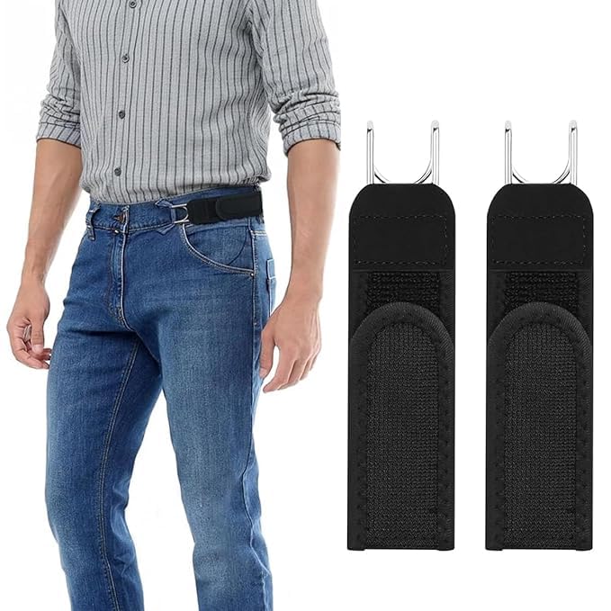 Buckleless Belt Hook Tactical Metal Hook Elastic Belt Unisex Buckle-Less Invisible Waist Belts for Work & Edc-image-45