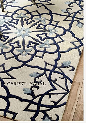 Image of Carpet Mahal Export Quality Handmade Tuffted Pure Woollen Carpet for Living Room Bedroom Size 6 x 8 feet Square (180X240 Cm) Color-Multi
