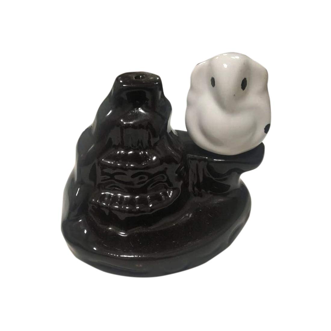 Puja N Pujari Ceramic Waterfall Design Smoke Backflow Incense Burner Cone Incense Holder with Free 10 Backflow Incense Cones