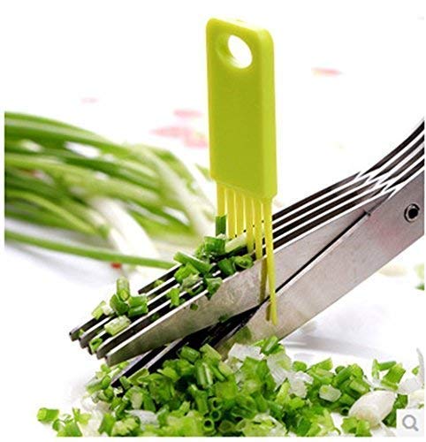 ELYSIUM Herb Scissors with 5 Blades and Cover – Cool Kitchen s – Cutter, Chopper and Mincer – Sharp Heavy Duty Shears for Cutting, Shredding and Cooking Fresh Garden Herbs