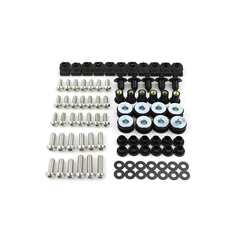 Xitomer-Stainless-Steel-Full-Sets-Fairing-Bolts-Kits-Fit-For-Yzf-R6-1999-2000-2001-2002-Mounting-Kits-Washersnutsfasteningsclipsgrommets-Bodywork-Screws 51dw+cvu3el. sl500 . ss800