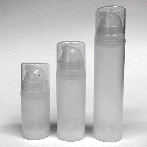 Empty Airless Bottle - Choose from 3 Sizes: 15ml/0.5oz, 30ml/1oz, or 50ml/1.7oz in Natural Plastic for Cream/Serum/Treatment/Lotion/Oil/Gel/Cosmetics - Air Less Travel Size Refillable Pump/Dispenser/Container 72x 100ml